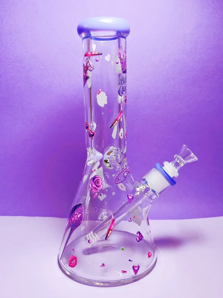 Birthday Queen Abstract Purple Beaker Glass Bong