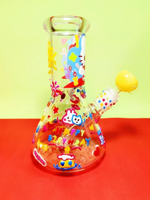 Hello Kitty "Birthday Joy" Beaker Glass Bong
