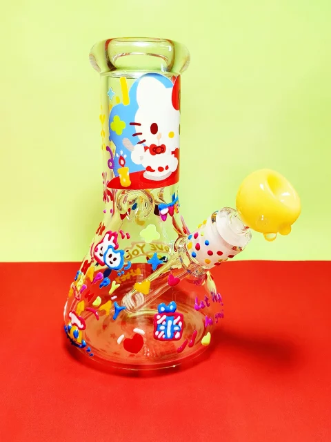 Hello Kitty "Birthday Joy" Beaker Glass Bong