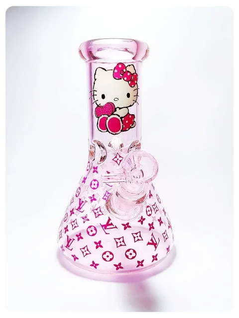 Hello Kitty x LV Pink Glass Beaker | Cute Meets Designer Style Hello Kitty x LV Pink Glass Beaker | Cute Meets Designer Style
