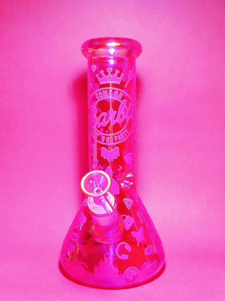 Barbie-Inspired Hot Pink Iridescent Glass Bong