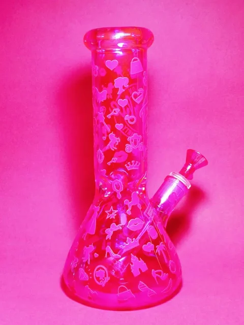 Barbie-Inspired Hot Pink Iridescent Glass Bong