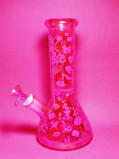 Barbie-Inspired Hot Pink Iridescent Glass Bong