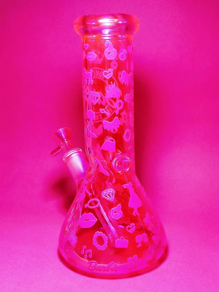 Barbie-Inspired Hot Pink Iridescent Glass Bong
