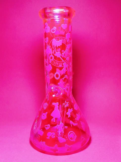Barbie-Inspired Hot Pink Iridescent Glass Bong