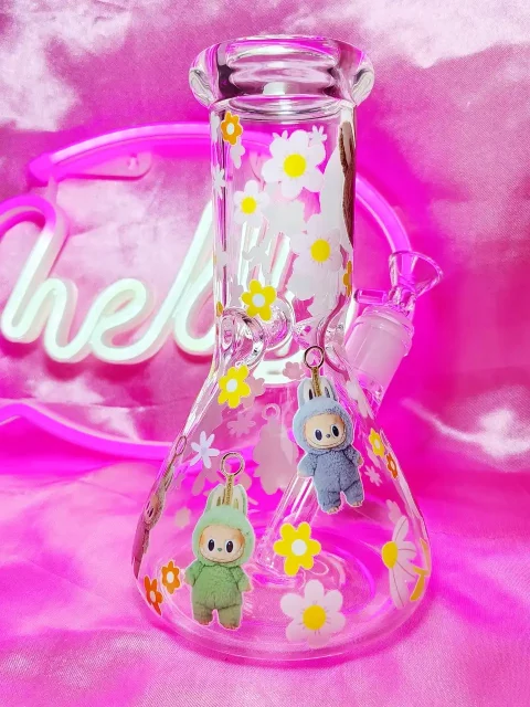 Tasty Macarons Labubu Beaker Glass Bong