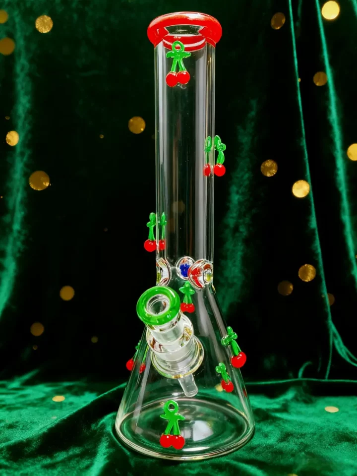 🍒 3D Cherry Beaker Glass Bong – Cute, Fresh & Delicately Fun