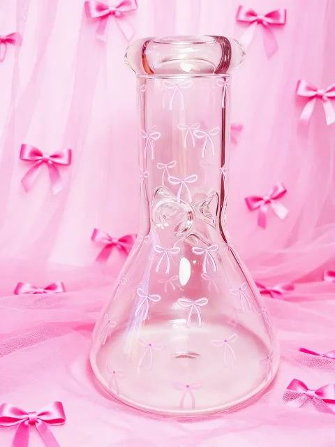 “Bow Rhapsody” Glass Beaker Bong | Sweet, Dreamy, and Kawaii “Bow Rhapsody” Glass Beaker Bong | Sweet, Dreamy, and Kawaii