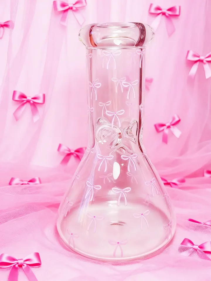 “Bow Rhapsody” Glass Beaker Bong | Sweet, Dreamy, and Kawaii