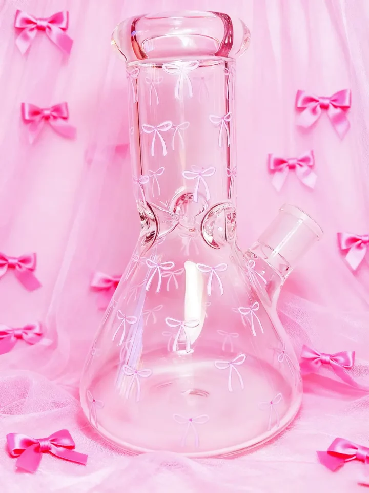 “Bow Rhapsody” Glass Beaker Bong | Sweet, Dreamy, and Kawaii