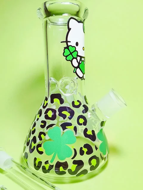 Hello Kitty Lucky Clover Beaker Bong | Cute, Fun & Full of Good Vibes Hello Kitty Lucky Clover Beaker Bong | Cute, Fun & Full of Good Vibes