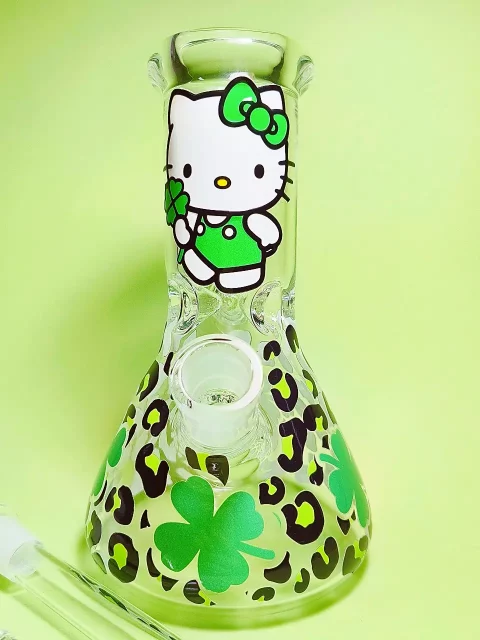 Hello Kitty Lucky Clover Beaker Bong | Cute, Fun & Full of Good Vibes