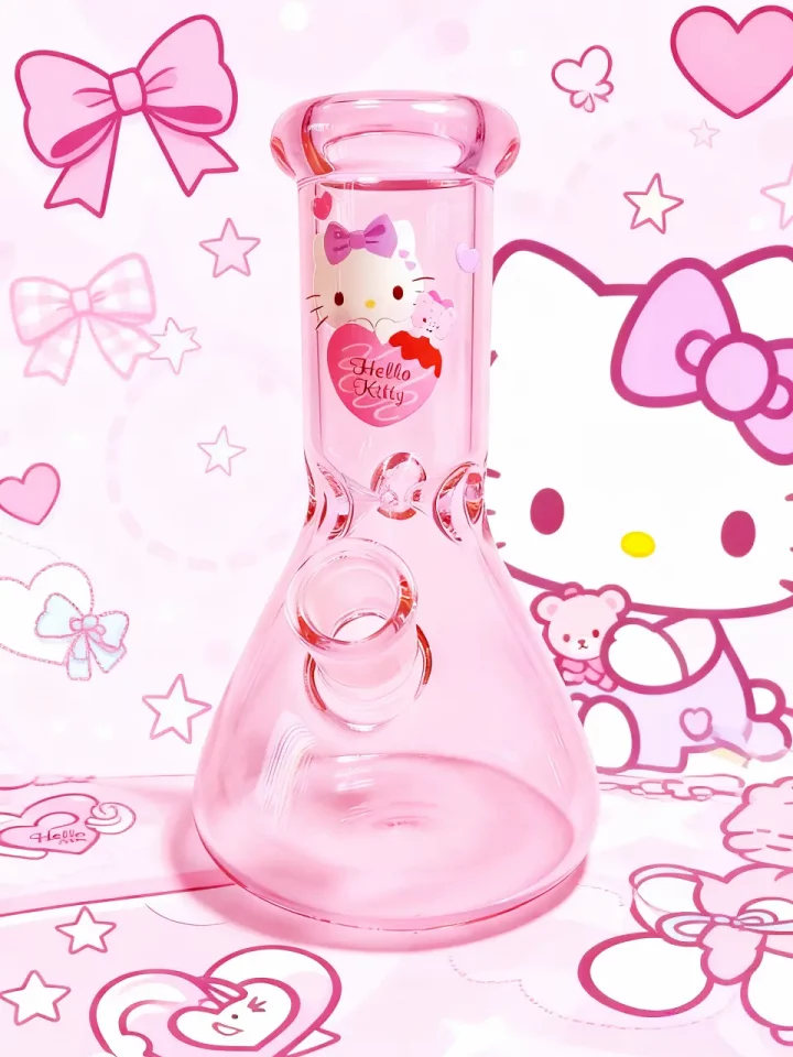 Hello Kitty Pink Glass Beaker Bong – Simple, Sweet, and So Adorable
