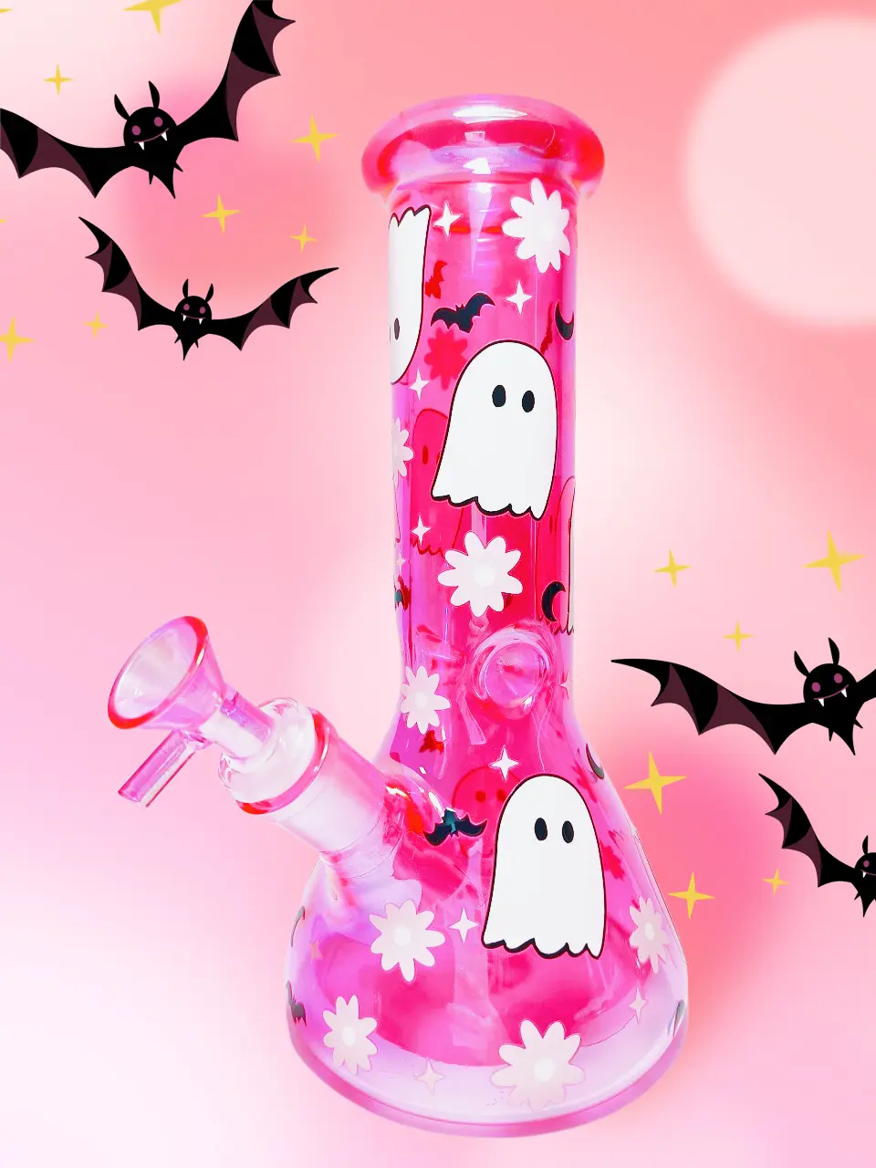 Hot Pink Ghost Beaker Bong | Cute, Spooky & Playfully Girly