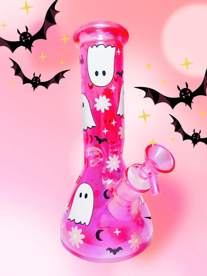 Hot Pink Ghost Beaker Bong | Cute, Spooky & Playfully Girly