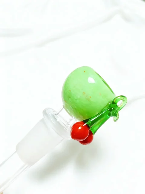14mm 3D Lime Cherry Glass Bowl Piece | Fresh Apple-Green 14mm 3D Lime Cherry Glass Bowl Piece | Fresh Apple-Green