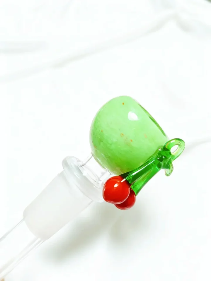 14mm 3D Lime Cherry Glass Bowl Piece | Fresh Apple-Green