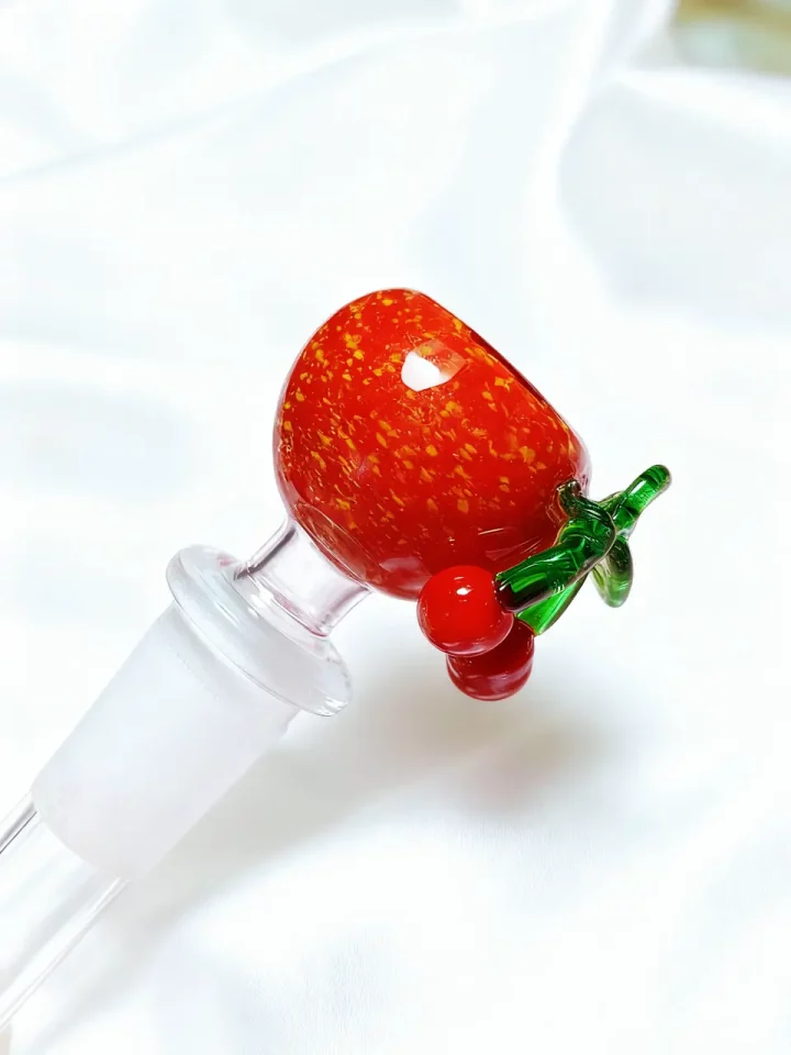 14mm 3D Summer Cherry Glass Bowl Piece | Burst Red
