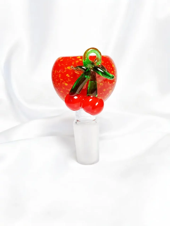 14mm 3D Summer Cherry Glass Bowl Piece | Burst Red