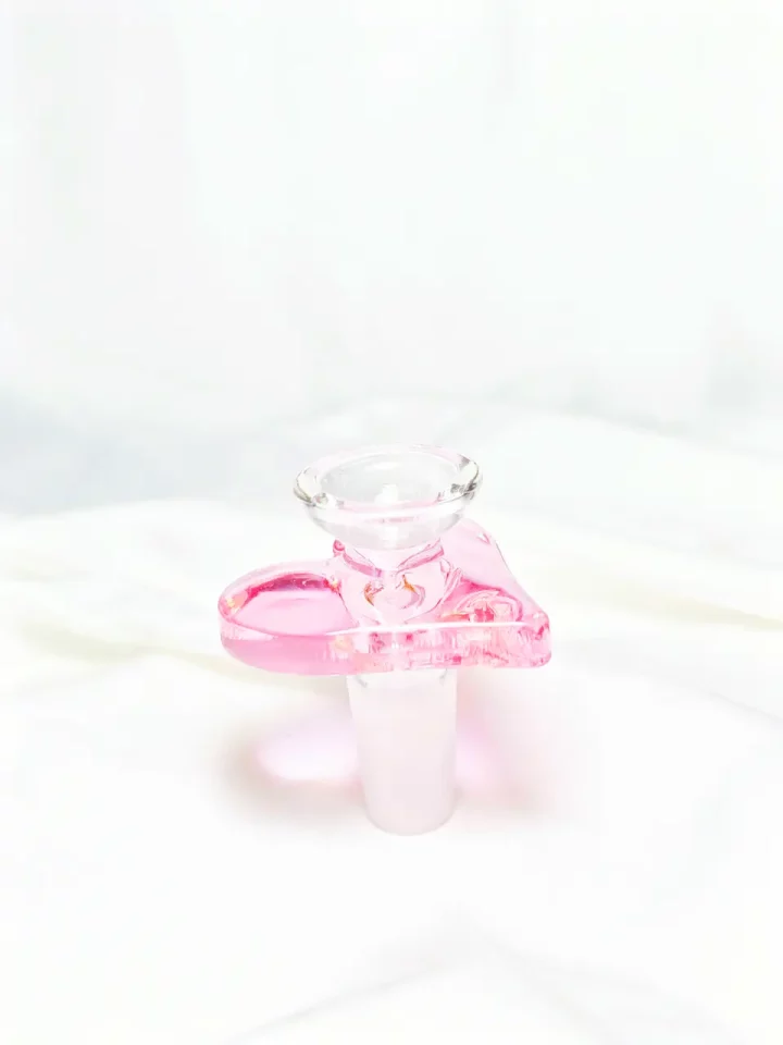 14mm Pink Heart-Shaped Glass Bowl Piece | Sweetheart Guardian