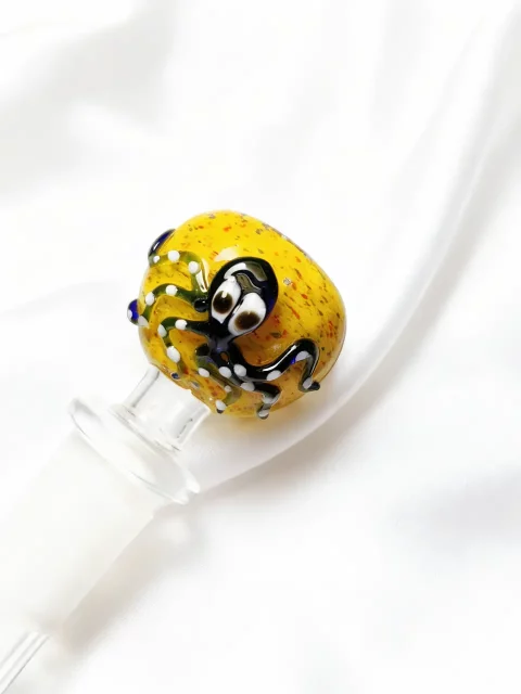 14mm Yellow Octopus Glass Bowl Piece | Deep-Sea Darling 14mm Yellow Octopus Glass Bowl Piece | Deep-Sea Darling