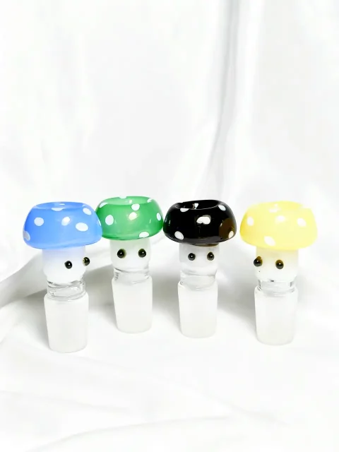 18mm Cute Colorful Glass Bowl Pieces | Mushroom Family Collection