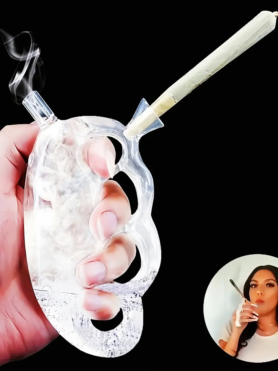 Knuckle Duster Glass Handheld Bubbler | Bold & Chic