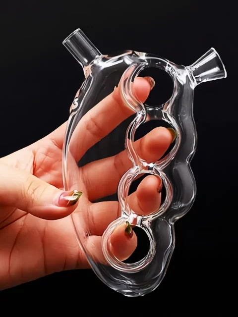 Knuckle Duster Glass Handheld Bubbler | Bold & Chic