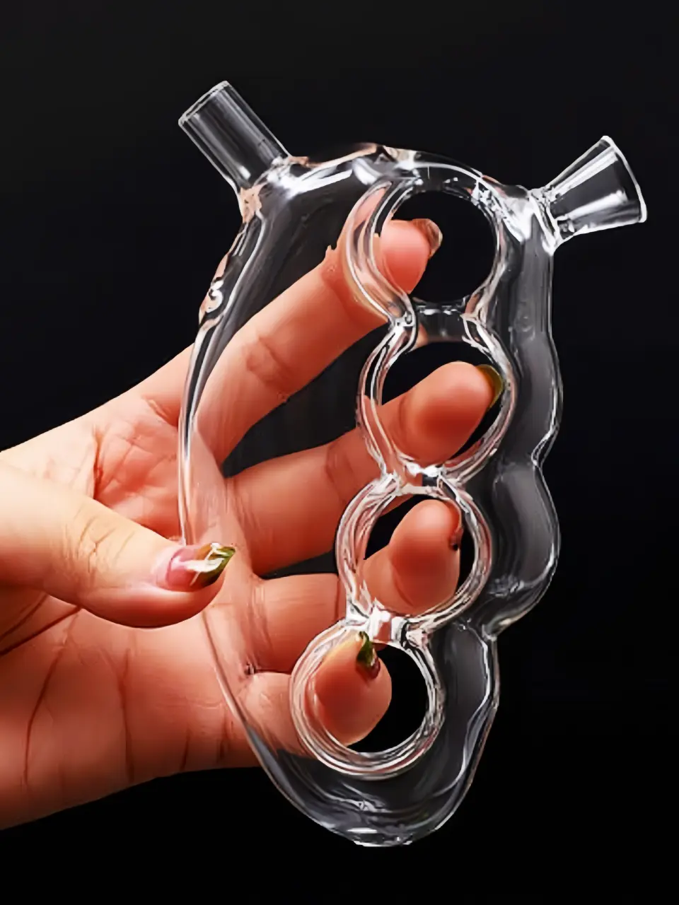 Knuckle Duster Glass Handheld Bubbler | Bold & Chic