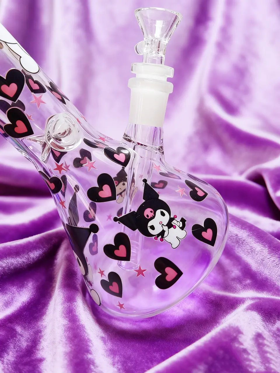 Kuromi Heart-Themed Beaker Glass Bong | Rebellious Sweetheart