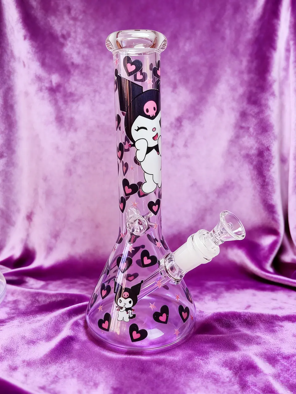 Kuromi Heart-Themed Beaker Glass Bong | Rebellious Sweetheart