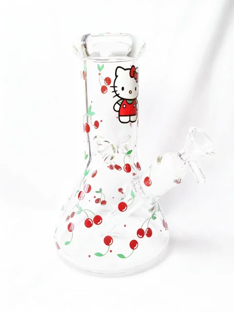 Cherry Sweetheart Hello Kitty Beaker Glass Bong Cherry Sweetheart Hello Kitty Beaker Glass Bong
