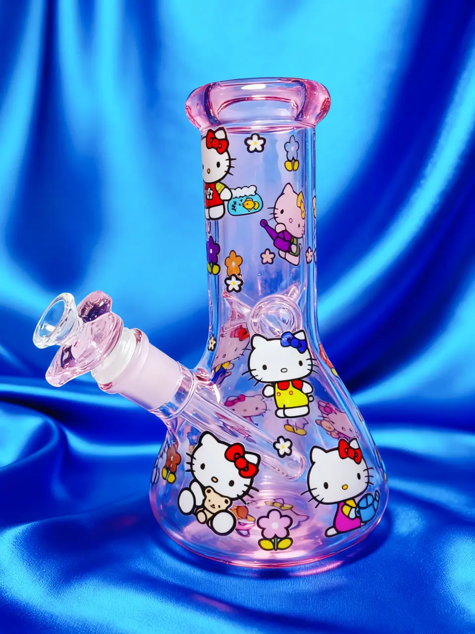 Pink Hello Kitty All Around Beaker Glass Bong | Sweet & Shiny