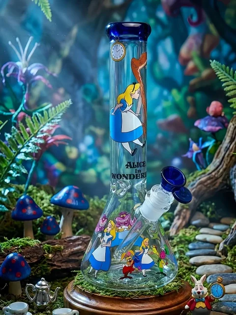 Alice in Wonderland Beaker Glass Bong Wonderland Reverie