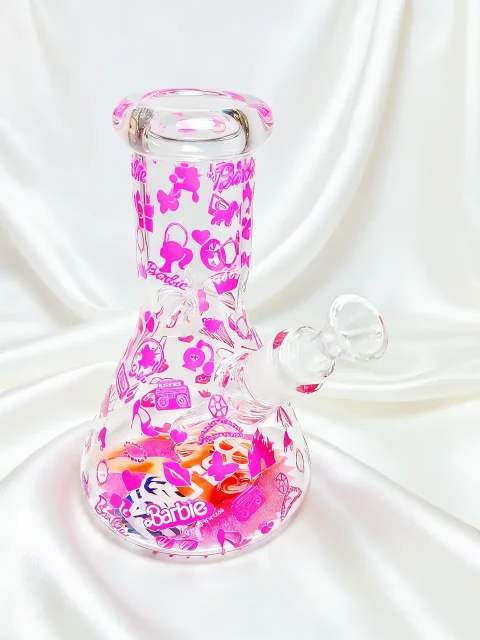 Barbie Pink Fashion Collab Beaker Glass Bong | Dream Sparkle