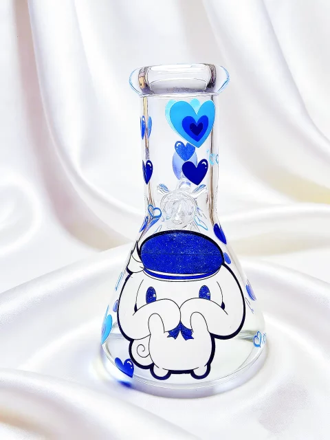 Cinnamoroll Deep Blue Heart Beaker Glass Bong | Pure Blue Mood