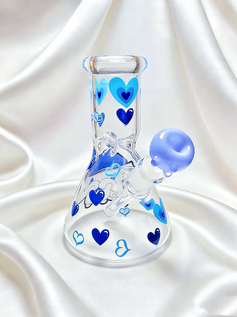 Cinnamoroll Deep Blue Heart Beaker Glass Bong | Pure Blue Mood