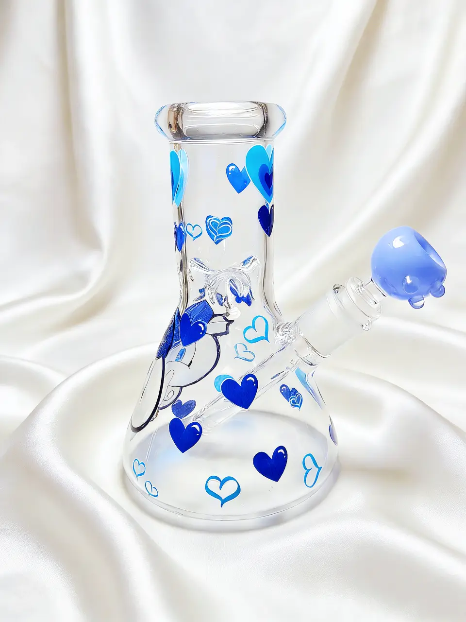 Cinnamoroll Deep Blue Heart Beaker Glass Bong | Pure Blue Mood