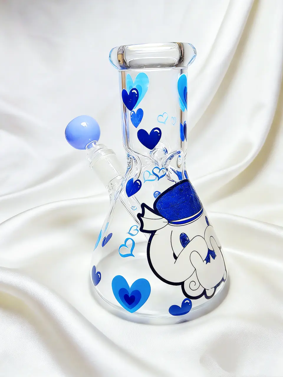 Cinnamoroll Deep Blue Heart Beaker Glass Bong | Pure Blue Mood
