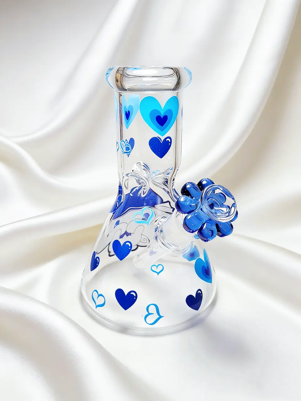 Cinnamoroll Deep Blue Heart Beaker Glass Bong | Pure Blue Mood