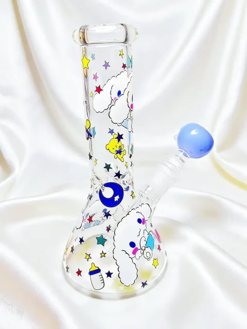 Cinnamoroll Stars Beaker Glass Bong | Dreamy Cloudland Cinnamoroll Stars Beaker Glass Bong | Dreamy Cloudland