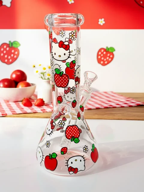 Hello Kitty Apple & Strawberry Beaker Glass Bong | Vibrant Sweetheart Hello Kitty Apple & Strawberry Beaker Glass Bong | Vibrant Sweetheart
