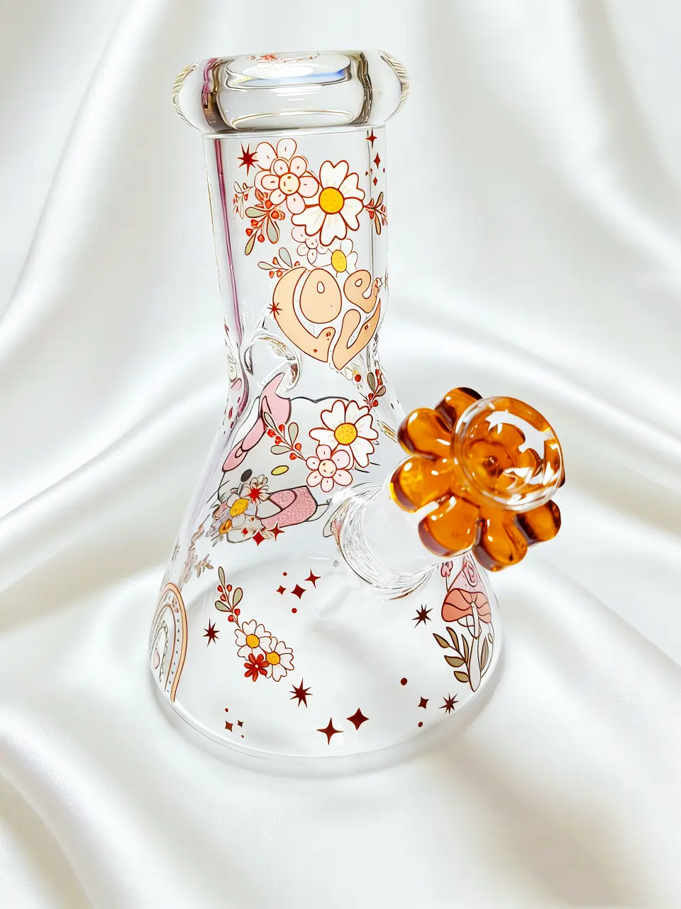 Hello Kitty Bouquet & Rainbow Beaker Glass Bong | Pastel Garden Dream