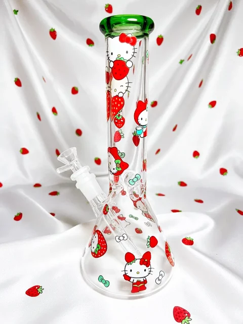 Hello Kitty Harvest Glass Beaker Glass Bong | Strawberry Sweetheart Hello Kitty Harvest Glass Beaker Glass Bong | Strawberry Sweetheart