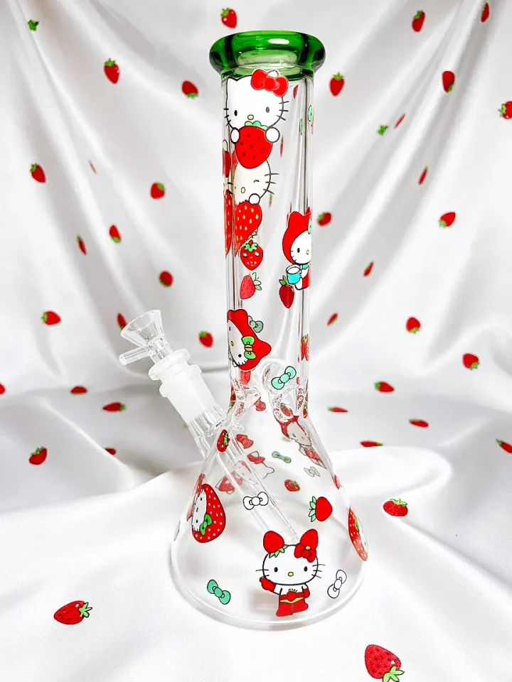 Hello Kitty Harvest Glass Beaker Glass Bong | Strawberry Sweetheart