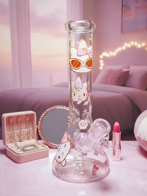 Hello Kitty Luxury Socialite Beaker Glass Bong | Modern Party