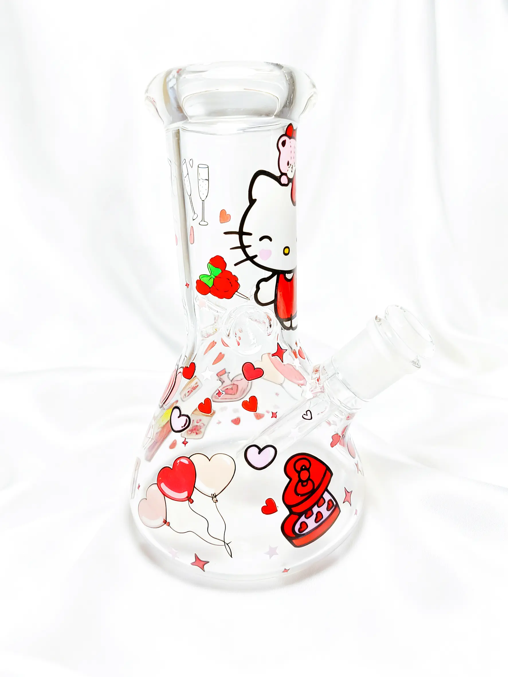Hello Kitty Romantic Heart Glass Beaker Bong | Sweetheart Date