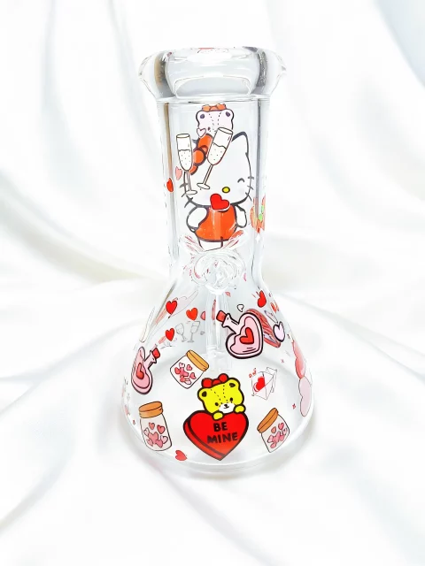Hello Kitty Romantic Heart Glass Beaker Bong | Sweetheart Date Hello Kitty Romantic Heart Glass Beaker Bong | Sweetheart Date