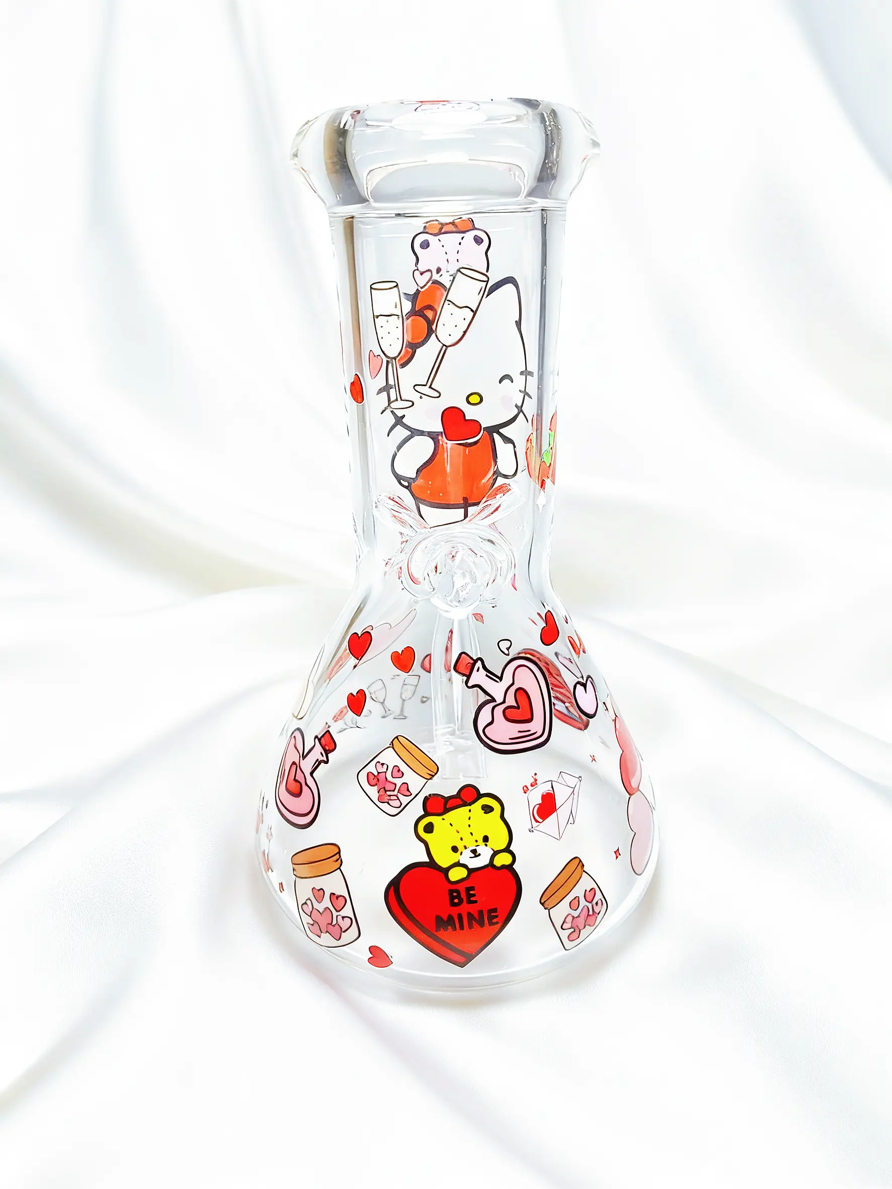 Hello Kitty Romantic Heart Glass Beaker Bong | Sweetheart Date