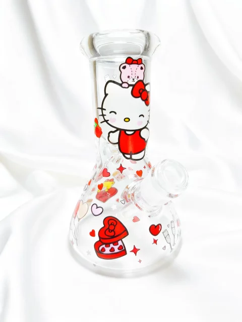 Hello Kitty Romantic Heart Glass Beaker Bong | Sweetheart Date